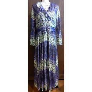 NWT Differentes Purple Flounce Mother bride groom sequin Maxi Dress Sz 12 Large